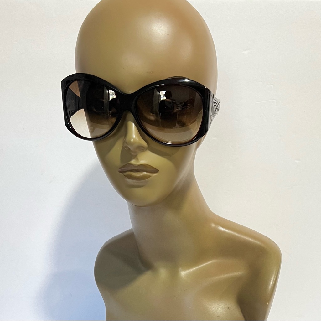 New Ottica Veneta 61mm Oversized Engraved Brown Sunglasses Italy